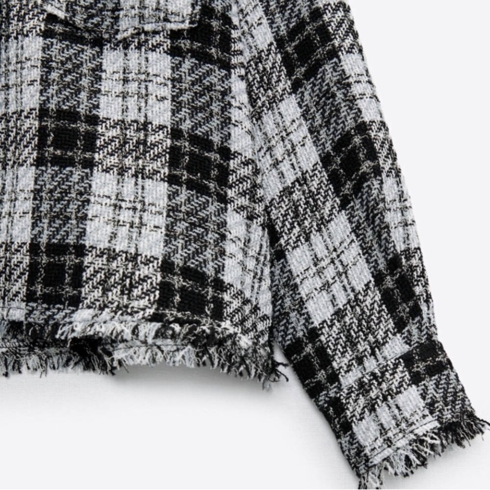 Zara Plaid Shacket small black/white - Picture 3 of 8